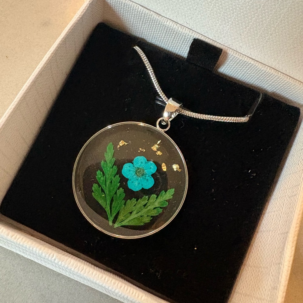 Silver March Birth Flower Necklace